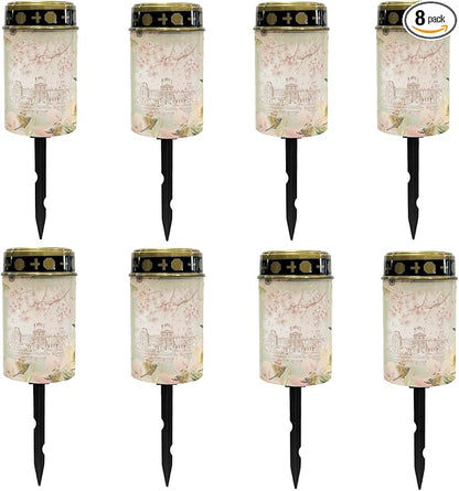 Castle Outdoor Solar Lights Garden Lights Fairy Lights Waterproof Solar Stake Lights Landscape Lighting for Yard Patio Path Warm White Flameless Lantern,Wall Light Auto On/Off