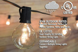 fantado 12 FT Shatterproof Light Bulb LED Outdoor Patio String Light Set, 10 Socket E12 C7 Base, Black Cord - G50-2 | Lumora