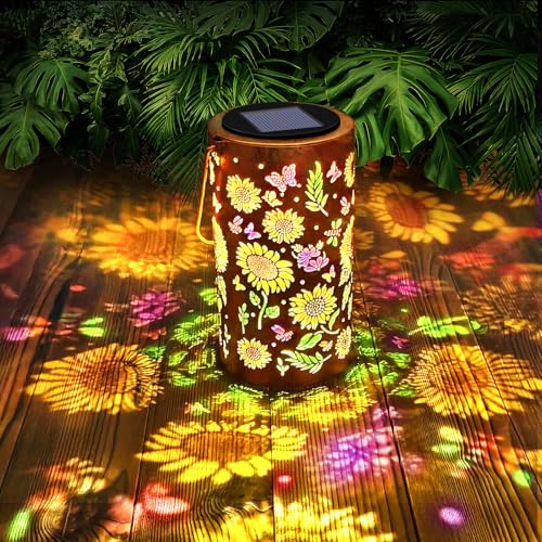 BSGlobal Colorful Sunflower Solar Lanterns Outdoor Hanging Lights