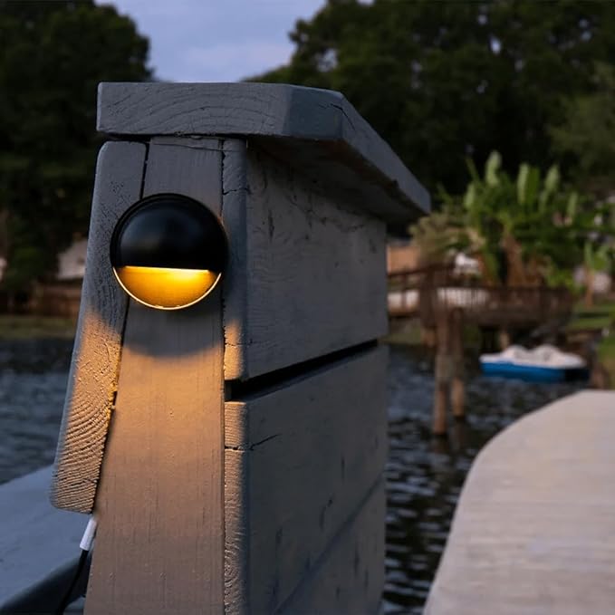 VOLT Cast Brass 12V Deck Light (Black) for Low Voltage Landscape Lighting on Outdoor Patio, Railing, Step, Fence & | Lumora