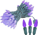 Novelty Lights 24FT 70 LED C6 Christmas String Lights, Outdoor Tree Commercial Grade Permanent Decorations (Purple) | Lumora