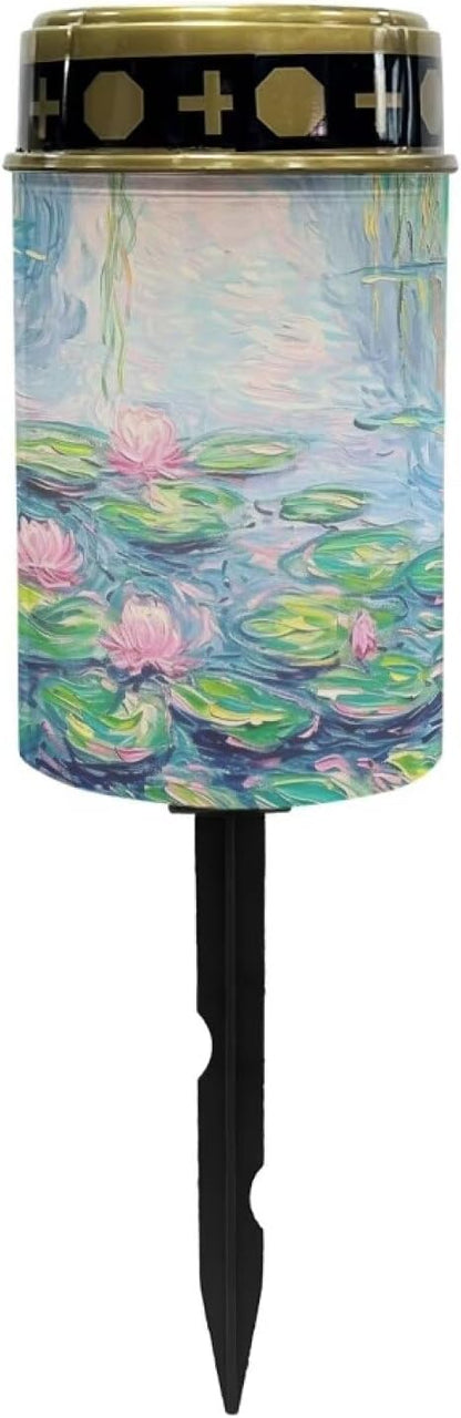 ZOUTAIRONG Solar Light for Cemetery Grave Solar Pathway Lights,Solar Lights Outdoor Waterproof Garden Stake Lights for Outside Yard Patio Landscape Lighting Pathway Lights Spotlights Lotus
