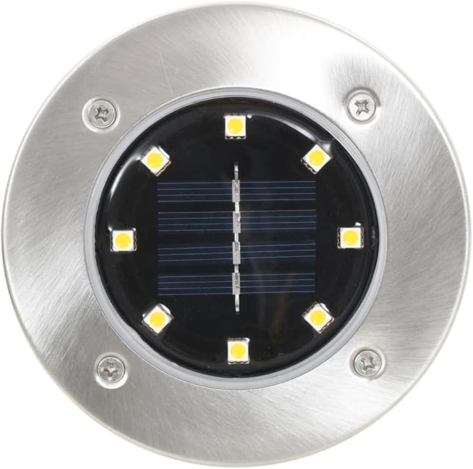 vidaXL Solar Ground Lights - Set of 8 LED Lights in RGB - Waterproof Exterior Lights for Gardens, Patios, Paths, and Balconies -Energy Efficient Solar Powered Outdoor Floor Lamps