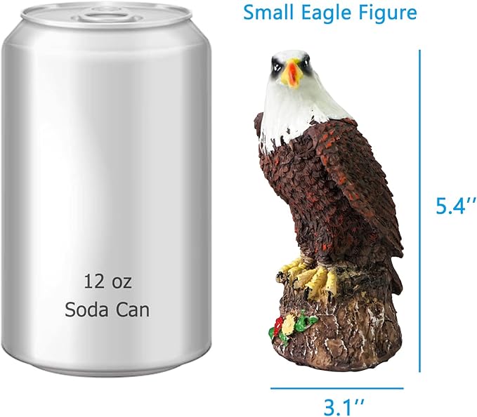 Luwint Solar Garden Statue, Small Bald Eagle Outdoor Solar Stake Light Decor for Garden Lawn Yard Decoration