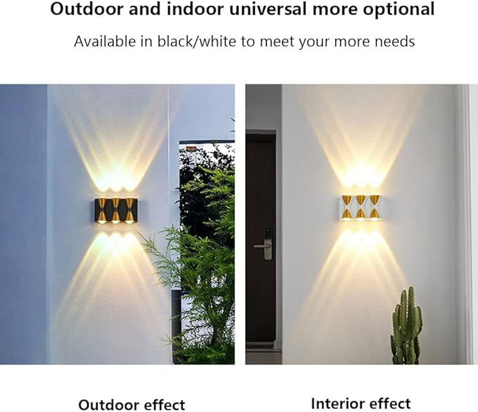 Exterior Light Fixture,Up and Down Wall Lights Indoor IP65 Waterproof Morden Wall Sconces Lighting 6W Warm White | Lumora