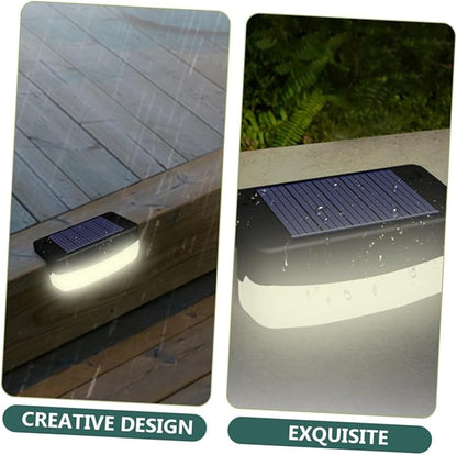 2pcs Solar Stair Lamps Outdoor Step Lights with High-Efficiency Panels for Garden Deck Fence Handrail Lighting