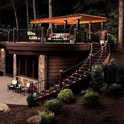 Low Voltage LED Deck Lighting Kit Stainless Steel 1W Waterproof Outdoor Yard Garden Decoration Lamps Landscape Pathway Patio Step Stairs Warm White LED In-ground Lights, 6pack