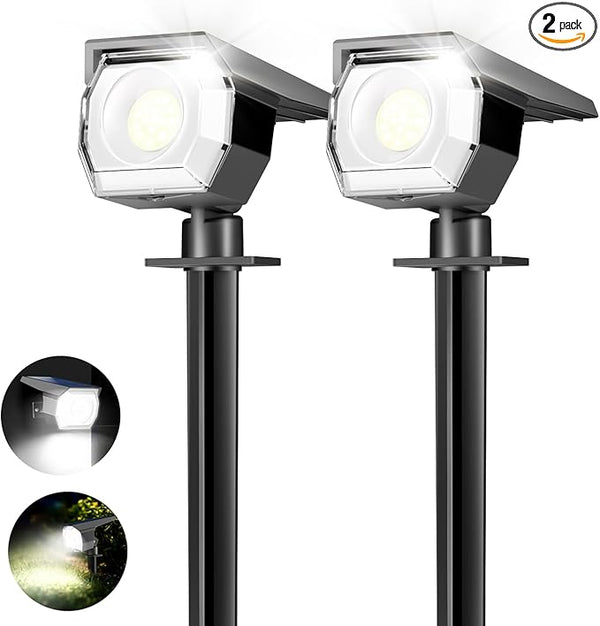 2 Pack Solar Spot Lights Outdoor, Solar Spotlights Outdoor Waterproof 2-in-1 Auto On/Off Landscape Lighting for | Lumora