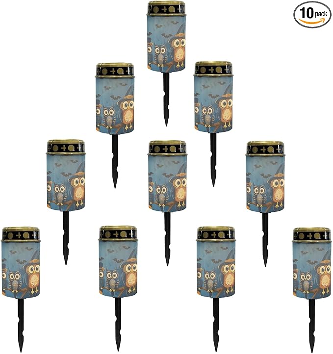 Halloween Owl Solar Garden Lights Outdoor Halloween Solar Walkway Lights,Pathway Lights Waterproof Solar Pathway Lights Halloween Solar Powered Fairy Lights for Home Path Kitchen