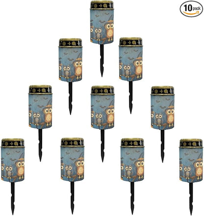Halloween Owl Solar Garden Lights Outdoor Halloween Solar Walkway Lights,Pathway Lights Waterproof Solar Pathway Lights Halloween Solar Powered Fairy Lights for Home Path Kitchen