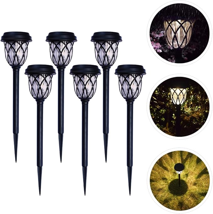 GLEAVI 6pcs Waterproof Solar Garden Path Lights Warm White LED Outdoor Yard Lawn Lighting for Patio Landscape with | Lumora
