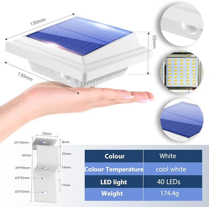Gutter,40 LED Solar Patio DecorLs,DecklisOutdoor Waterproof Fence Lights for Wall Backyard Porch, Patio, Pool,Step Stairs,Yard, Garden, Pathway (2Pack White, Warm White Light)