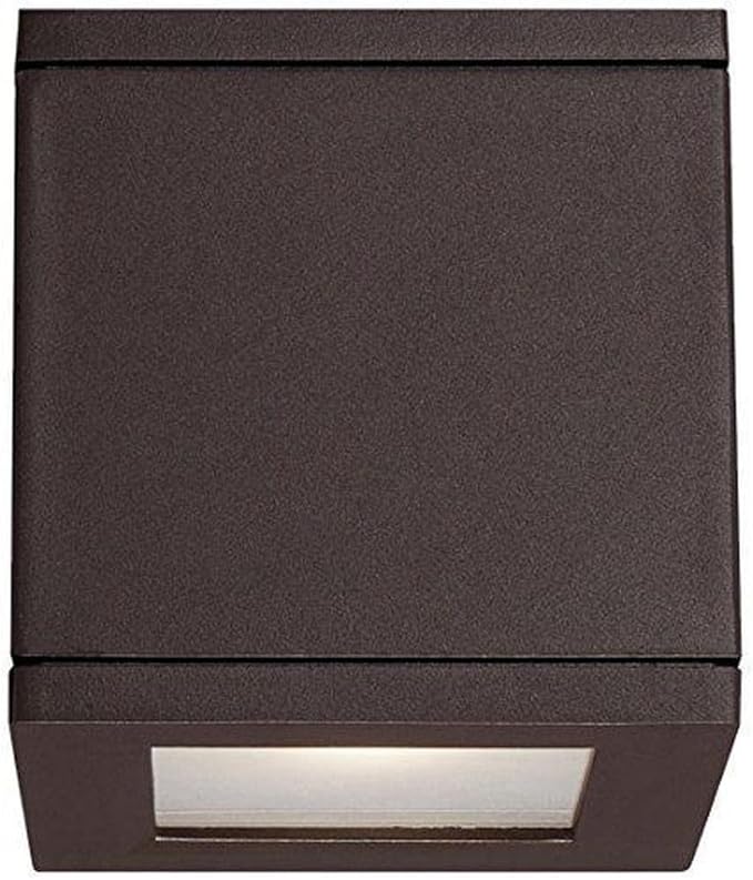 WAC Lighting WS-W2504-BZ Rubix LED Outdoor Wall Light Fixture, Dark Sky Friendly Single Light, 3000K, Bronze