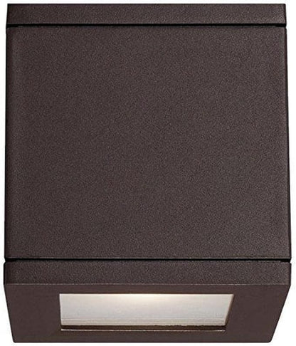 WAC Lighting WS-W2504-BZ Rubix LED Outdoor Wall Light Fixture, Dark Sky Friendly Single Light, 3000K, Bronze