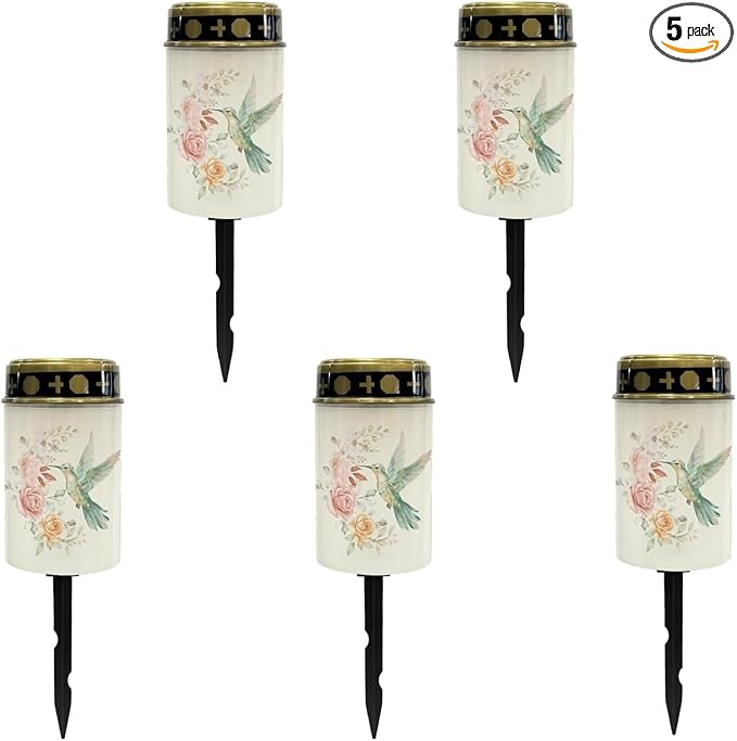 Hummingbirds Rose Solar Outdoor Lights Solar Garden Stake Lights Waterproof Pathway Lights Flameless Landscape Lighting Walkway Lights Solar Powered Light Wall Light Auto On/Off