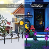 8P Purple Flickering Flame Halloween Solar Lights for Halloween Decorations