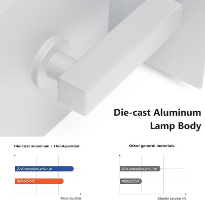 Outdoor Wall Sconce Light Exterior IP54 Waterproof LED Wall Light Fixture White Porch Light Outdoor Wall Mount Lamp Lantern Anti-Rust Aluminum for Patio Garage13W 750Lm 3000K