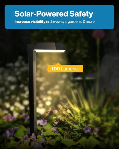 Sunco 6 Pack 2W Solar Sidewalk Dusk to Dawn Outdoor Backyard Walkway Garden Driveway Landscape Waterproof Patio Yard Lawn Super Bright Path Lights, 100 Lumens, 3CCT 3000K/5000K/7000K, Non-Dimmable.