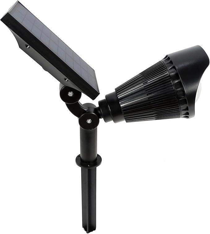 Alpine Corporation 6" Tall Solar Rotating Projector Lights, Dual Function with Multicolor LED Outdoor Decorative Lights, Black