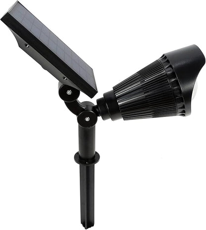 Alpine Corporation 6" Tall Solar Rotating Projector Lights, Dual Function with Multicolor LED Outdoor Decorative Lights, Black