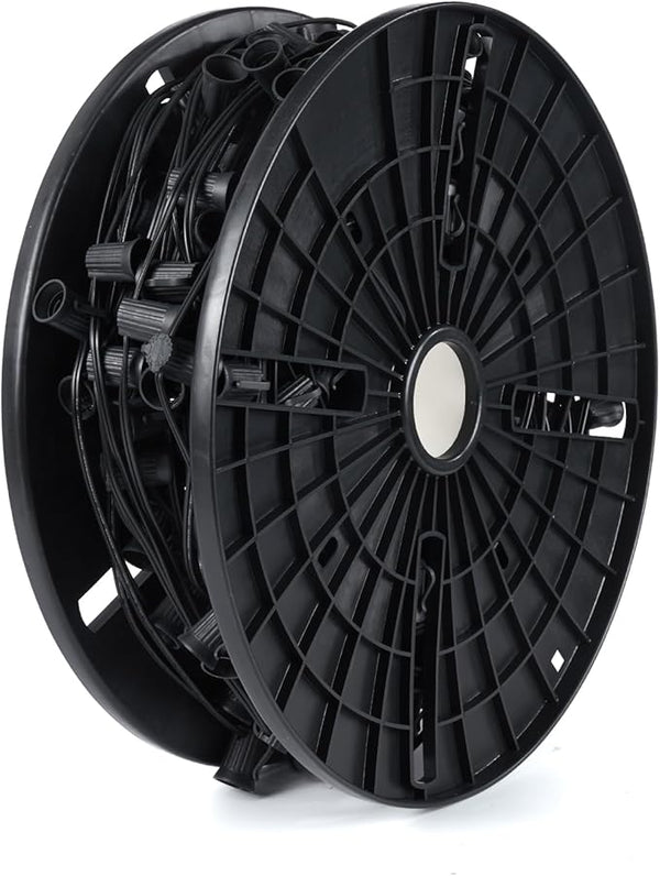 Brightown Commercial 250 FT C9/E17 Christmas Stringer Bulk Reel, C9 Light Sockets - Outdoor Security Flood Light | Lumora