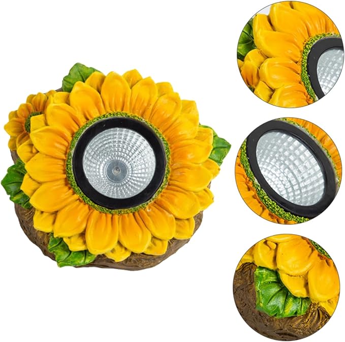 LIFKOME Solar Flower Light Sunflower Garden Decor Easy Installation Outdoor Lamp for Pathway Patio and Wedding Decoration High Conversion Solar Panel for Automatic Dusk Illumination