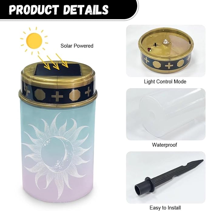 White Sun Cemetery Solar Lights for Grave Waterproof and Weather Resistant Solar Lights Outdoor Pathway Flameless | Lumora
