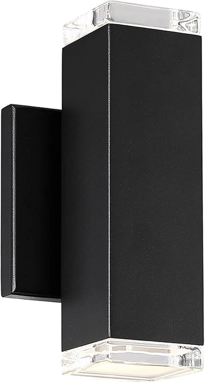 WAC Lighting dweLED, Block 2 Light LED Indoor and Outdoor Wall Light 3000K in Black