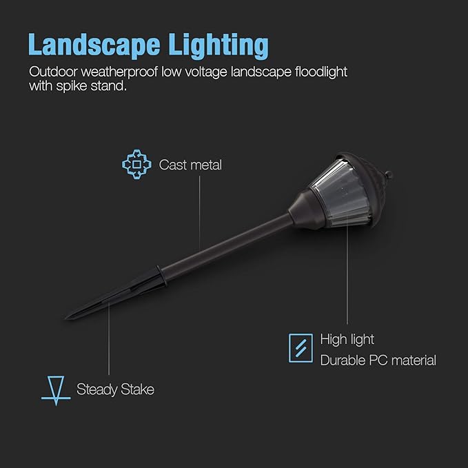 GOODSMANN Pathway Lights 1.5W LED 8PK Outdoor Low Voltage Landscape Lighting Kits 100Lumen Hardwired Path Lights | Lumora