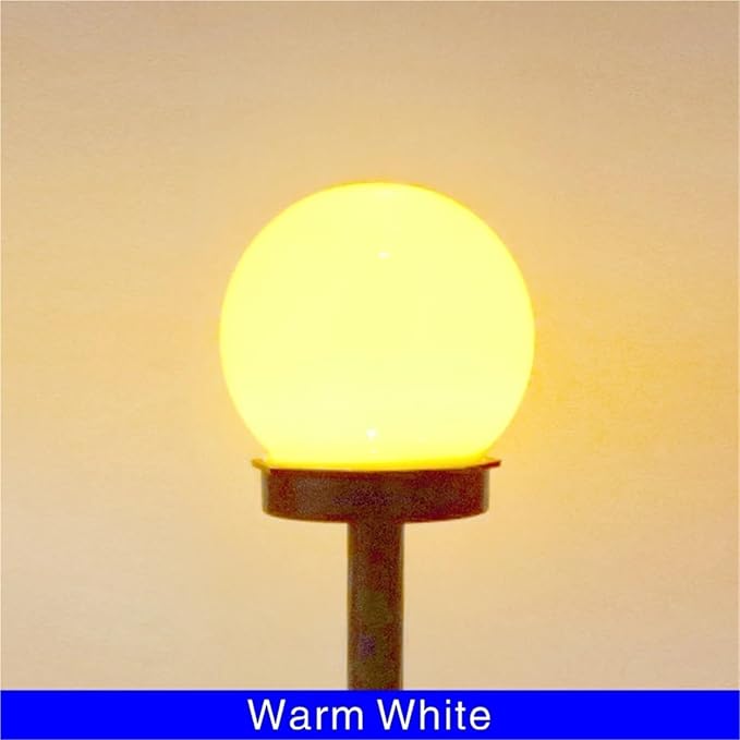 Solar Pathway Lights, Round Ball Outdoor Garden Lamps, 2/4/6/8Pcs Waterproof Landscape Lighting for Yard & Lawn(Warm White,6 PCS)