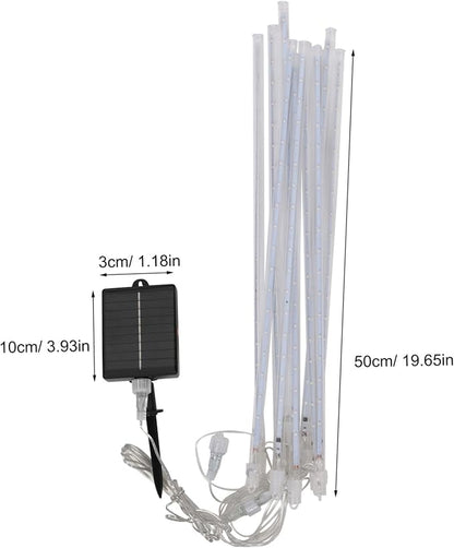 Uonlytech 1set Solar-Powered Led Shower Lights Outdoor String Lights for Christmas Wedding and Party Decoration Tubes Remote Control Modes