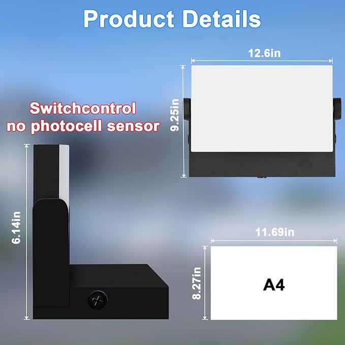 ledmo LED 150W Wall Pack Light Outdoor Switch Control Freely Rotating LED Wall Mount Light 5000K Waterproof Black Modern Flood Security Lighting Fixture for Warehouse Shop Barn Building，4 Pack