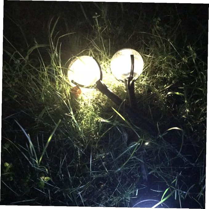 GLEAVI 2pcs Solar Lawn Lights Outdoor Garden Path LED Decorative Plastic Solar Powered Lamps Color Changing for Patio Yard Landscape Lighting