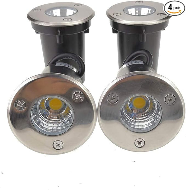 QUANS 3W Watt 12V 24V DC AC Low Voltage in Ground Well Outdoor LED Light, in-Ground Landscape Lighting Spotlight | Lumora