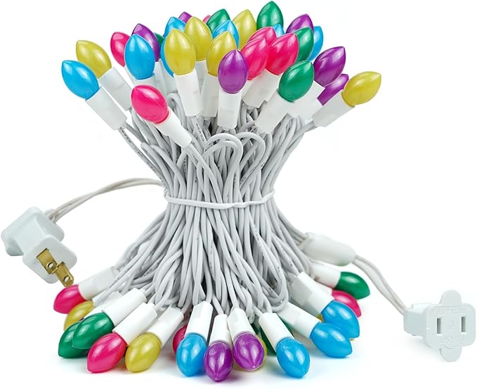 BOHON Easter Lights String 50 LED 17FT Multi Color Christmas Lights White Wire Pastel String Lights Plug in for Bedroom Indoor Patio Wreath Carnival Easter Decorations Outdoor, Waterproof