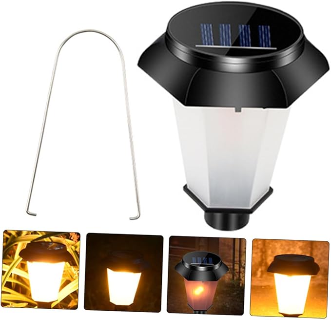 Happyyami Solar Powered Stake Light Outdoor LED Garden Decor with Yellow Flame Effect Easy Installation Landscape Lighting for Lawn Patio and Backyard Ambiance