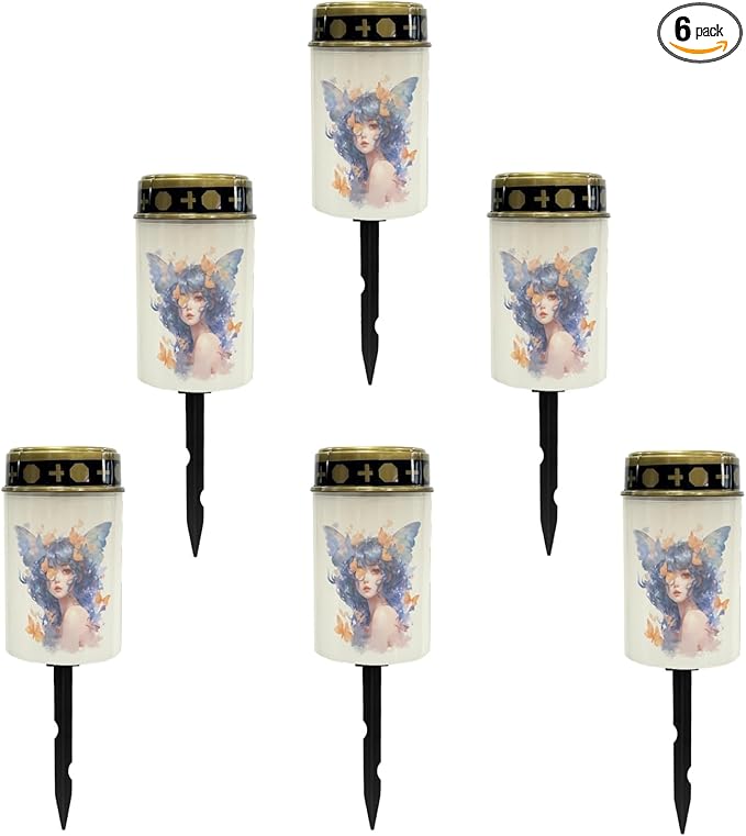 Flower Fairy Solar Lights Outdoor,Solar Stake Lights Garden Lights,Waterproof Solar Lights for Outside Yard Patio Landscape Lighting Flameless Lights-Warm White