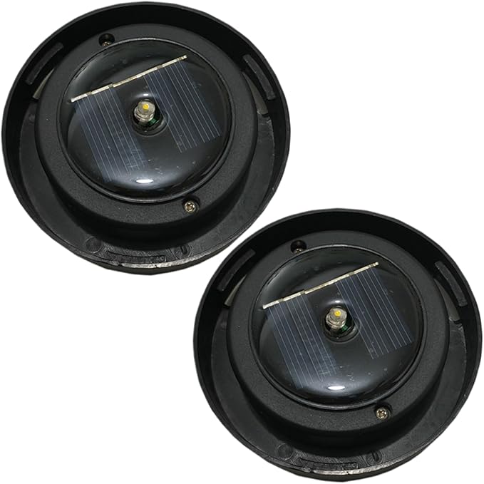 2PCS Replacement Solar Light Parts, 3.2" Waterproof Solar Light Replacement Top, Warm White LED Replacement Solar Panel for Outdoor Lights, DIY Decor