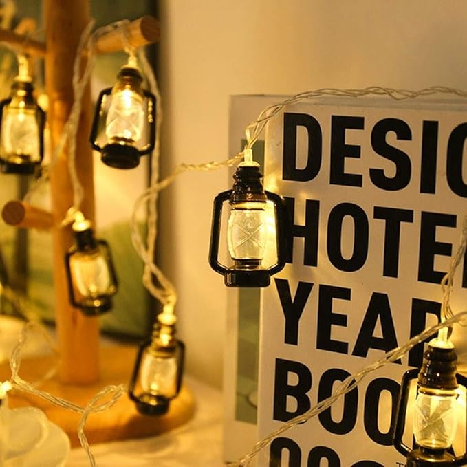 String Lights, LED Outdoor Indoor LED Kerosene Lamp Retro Horse Lantern Nostalgic Little Color Led Outdoor Lighted Holiday Displays Edison Bulb Hanging Lights Patio Christmas Bar Decoration Light