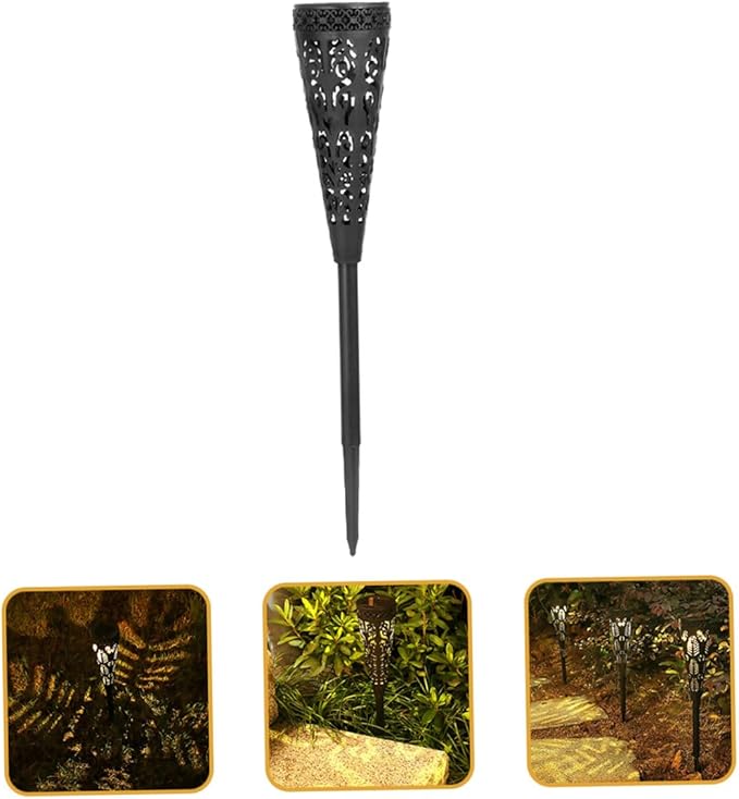 Homoyoyo 4pcs Solar Pathway Lights Outdoor Waterproof Lawn Garden LED Solar Yard Lights with Warm White Projection for Patio and Walkway