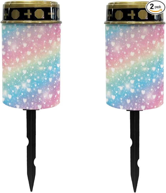 Rainbow Solar Lantern Outdoor Waterproof Solar Pathway Lights Garden Decoration for Yard Walkway Patio Path Solar Lights Fairy Lights Landscape Lighting Outdoor Table Lamp