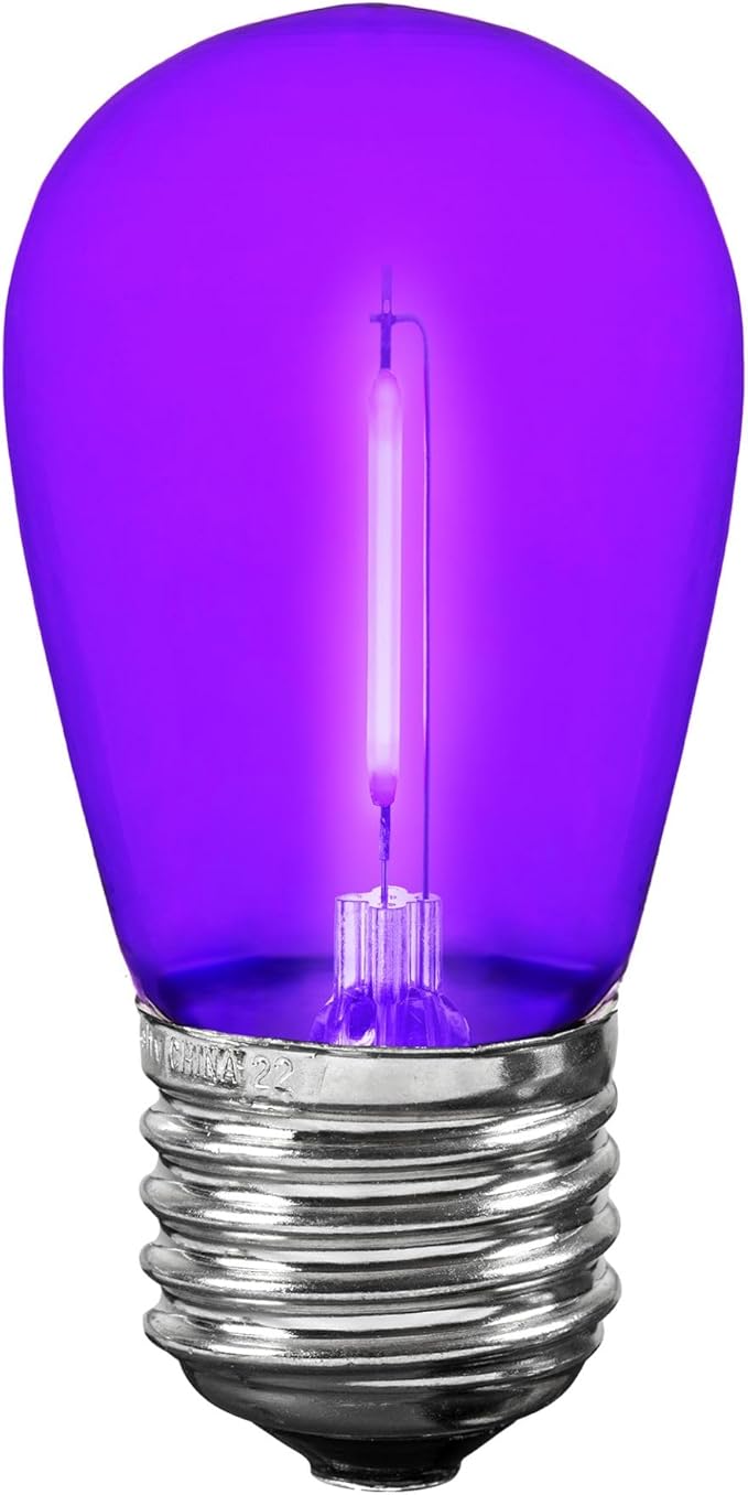 Novelty Lights Outdoor String Light Replacement Bulbs, 5 Pack S14 LED Edison Shatterproof Plastic, E26 Base | Lumora