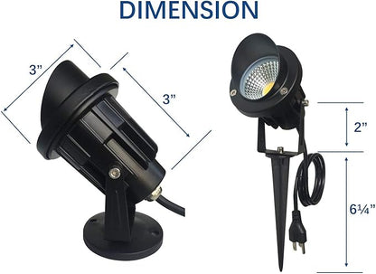 LED Outdoor Spotlight Flag Light 120V 10W Waterproof Spot Lights for Yard Flagpole House Tree Plug in Christmas Landscape Lighting (10W, Warmwhite)