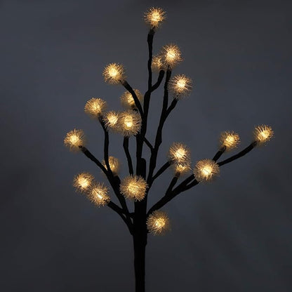 2 Pack Solar Garden Lights Outdoor, Water Proof 20LED Solar Powered Fairy Lights Dandelion Lamp Solar Lights Outdoor Decor for Outside Patio, Lawn, Garden, Yard (Warm Light)
