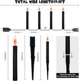 19.5Ft Halloween Pathway Lights Outdoor, Halloween Decor Candle Lights with 10 C18 Flame Bulbs and Black Blood | Lumora