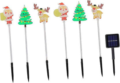 Pack of 6 Easy Installion Solar Ground Lights Easy Push Into Soil for Instants Festival Ambiances in Yard and Pathway Solar Holiday Lights