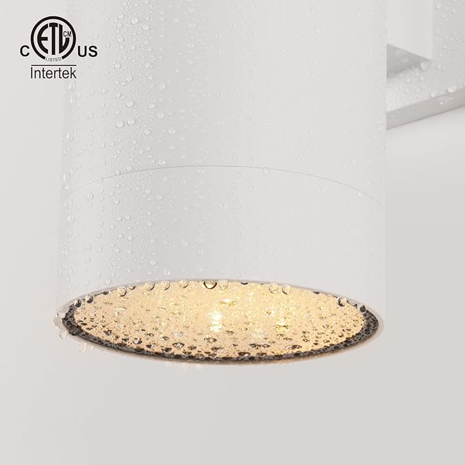 mirrea 14" Modern Outdoor Porch Light Patio Light in 2 Lights with Aluminum Cylinder and Tempered Glass Cover | Lumora
