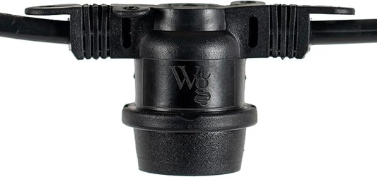 Wintergreen Lighting 30-ft 15 Socket E26 Commercial Patio Light Stringer, Heavy Duty Weatherproof SJTW Black Wire, 24" Spacing, 16 Gauge Wire, Stringer Only