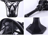Lights Outdoor IP42 Retro Outdoor Waterproof Glass Lantern European Metal Aluminum Street Pillar Light Black Lawn | Lumora