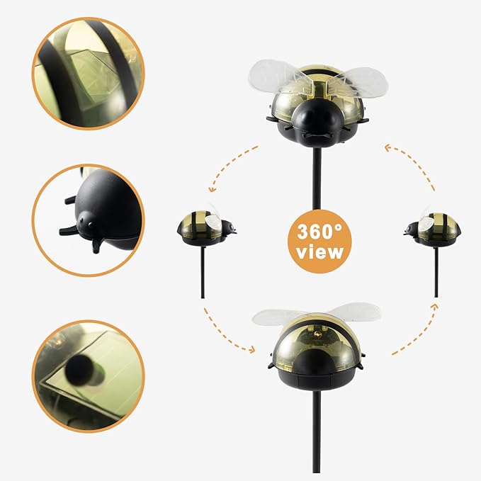 Solar Lights for Outside 3 Pack Solar Garden Bee Stakes Outdoor Lights for Yard Patio Decor